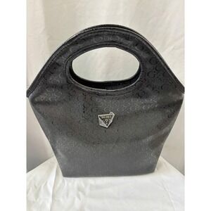 Guess NWT Monogram Tote Bag‎ Black Patent Glossy Handles Carryall Handbag